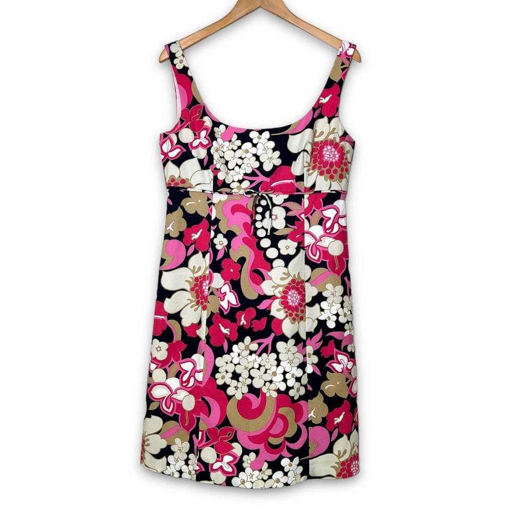 Vintage J. Crew Cotton Mini Dress Preppy Y2K 00s 2000s Floral Sz 12